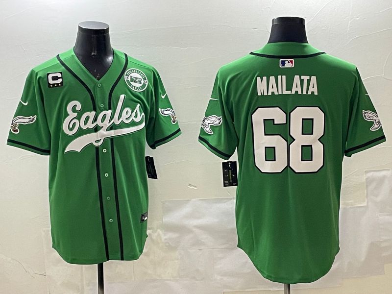 Men Philadelphia Eagles #68 Mailata Green three generations Jointly Name 2025 Nike Limited NFL Jersey style 7
